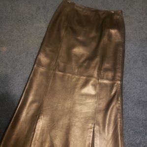 Vintage Genuine Leather Maxi Skirt!